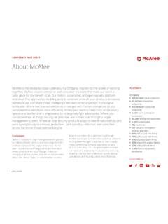 mcafee total corp.|CORPORATE FACT SHEET About McAfee .